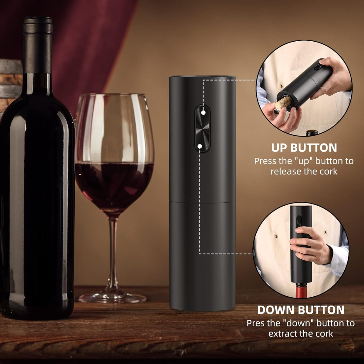 Sacacorchos eléctrico + abridor de vino