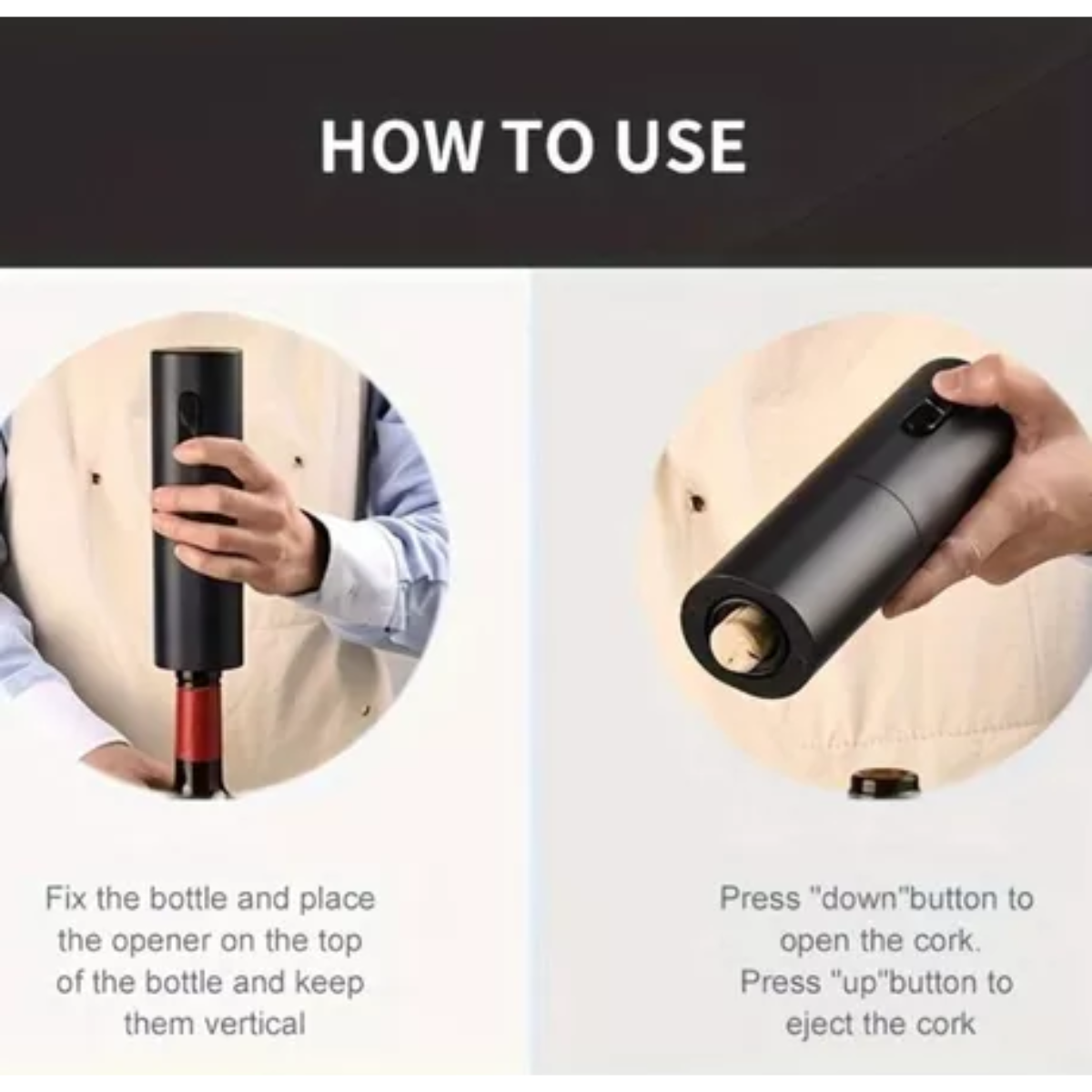 Sacacorchos eléctrico + abridor de vino
